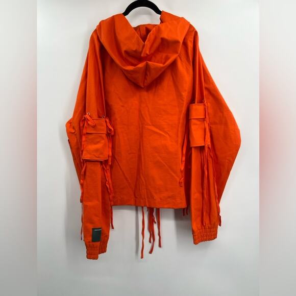 Reese Cooper Modular Pocket Hooded Jacket In Orange Ripstop - Picture 5 of 9